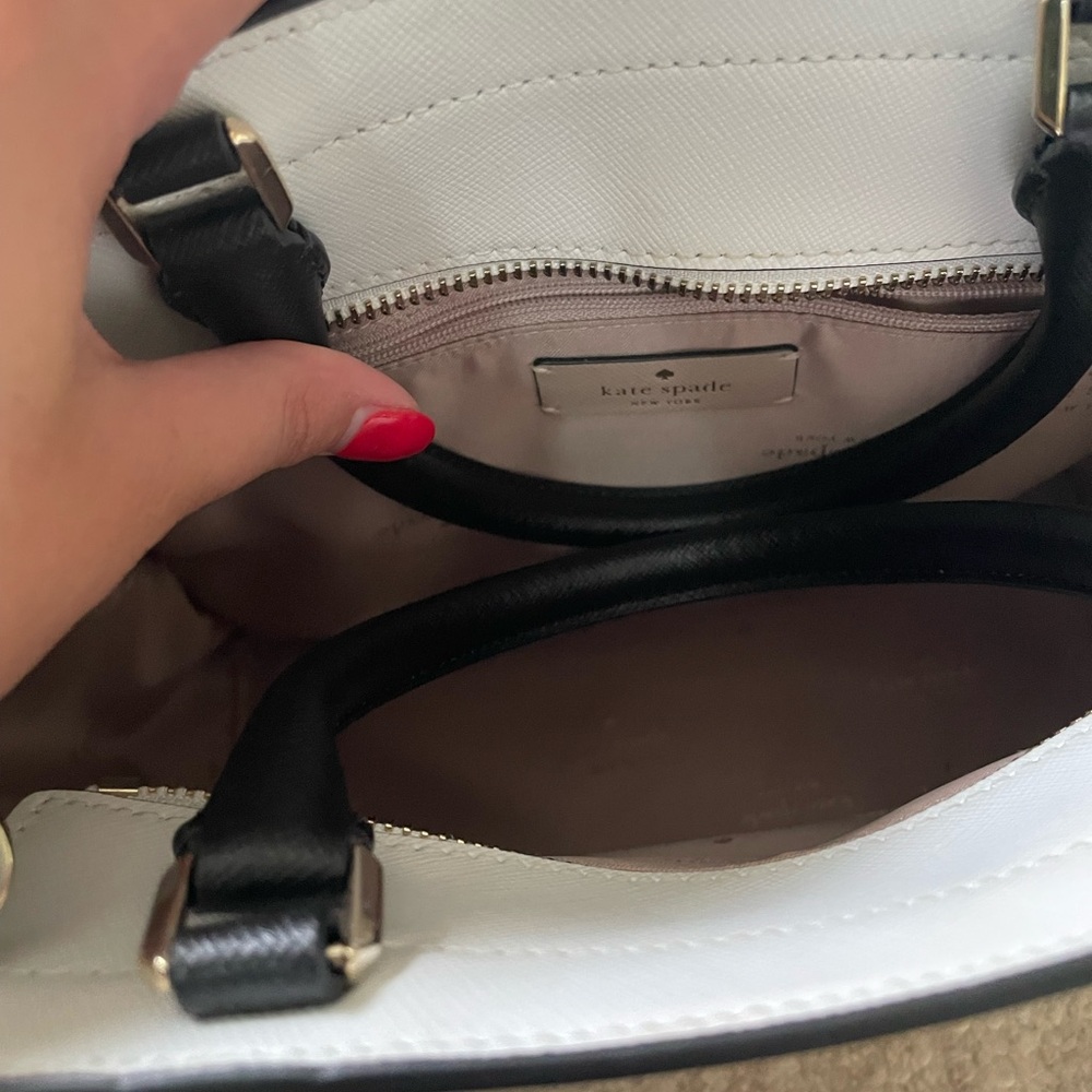 Kate Spade - White and Beige Purse - Long Strap and Short Handles - Picture 3 of 6